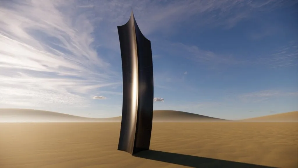 Escultura abstracta de mármol negro marquina, creada por el artista escultor arquitecto Javier Colomino